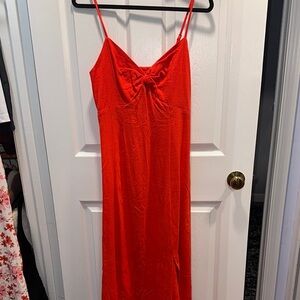 Vibrant Red Spaghetti Strap Dress